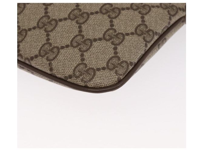 Gucci Borsa GG Supreme Web Sherry Line in PVC beige e oro 68 02 047 Auth ka1073 D'oro - vista 13