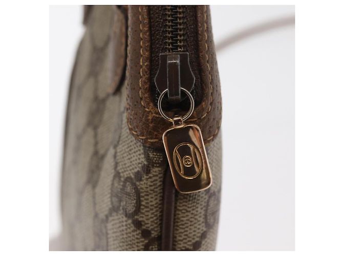 Gucci Borsa GG Supreme Web Sherry Line in PVC beige e oro 68 02 047 Auth ka1073 D'oro - vista 14