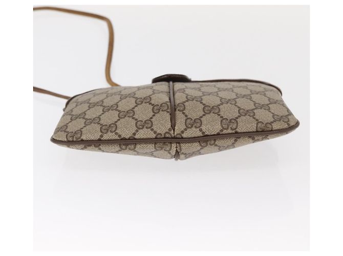 Gucci Borsa GG Supreme Web Sherry Line in PVC beige e oro 68 02 047 Auth ka1073 D'oro - vista 9