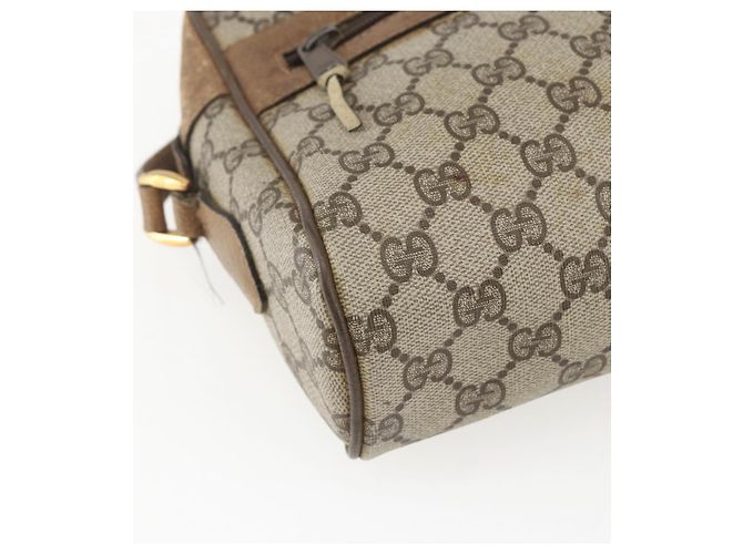 Borsa Sherry Line GG Supreme Web di GUCCI in PVC beige e oro 68 02 005 Auth 158512 D'oro - vista 11