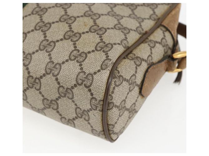Borsa Sherry Line GG Supreme Web di GUCCI in PVC beige e oro 68 02 005 Auth 158512 D'oro - vista 12