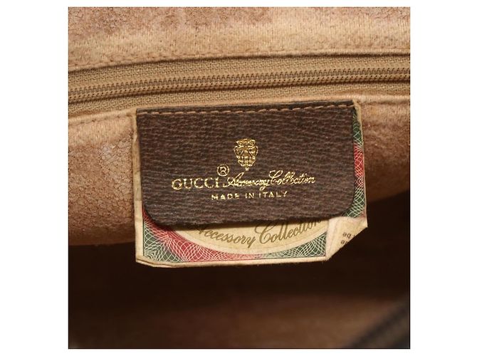 Borsa Sherry Line GG Supreme Web di GUCCI in PVC beige e oro 68 02 005 Auth 158512 D'oro - vista 16