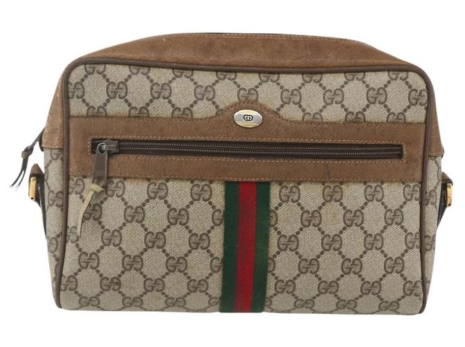 Borsa Sherry Line GG Supreme Web di GUCCI in PVC beige e oro 68 02 005 Auth 158512 D'oro - vista 2