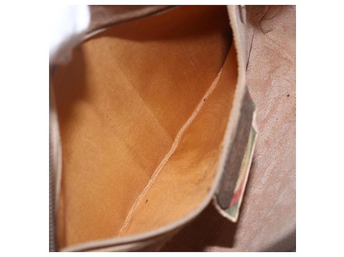 Borsa Sherry Line GG Supreme Web di GUCCI in PVC beige e oro 68 02 005 Auth 158512 D'oro - vista 21