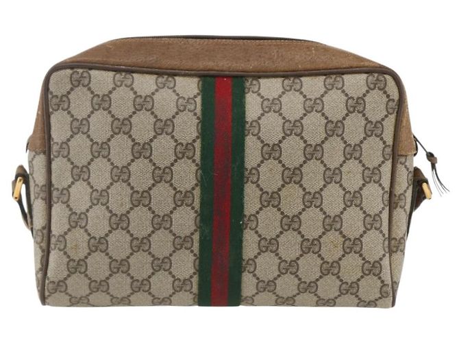 Borsa Sherry Line GG Supreme Web di GUCCI in PVC beige e oro 68 02 005 Auth 158512 D'oro - vista 3