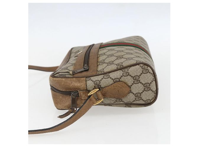 Borsa Sherry Line GG Supreme Web di GUCCI in PVC beige e oro 68 02 005 Auth 158512 D'oro - vista 4