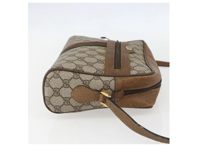 Borsa Sherry Line GG Supreme Web di GUCCI in PVC beige e oro 68 02 005 Auth 158512 D'oro - vista 5