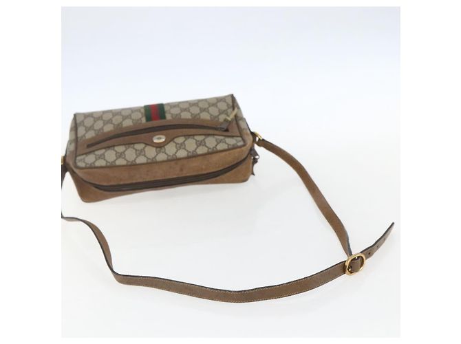 Borsa Sherry Line GG Supreme Web di GUCCI in PVC beige e oro 68 02 005 Auth 158512 D'oro - vista 7