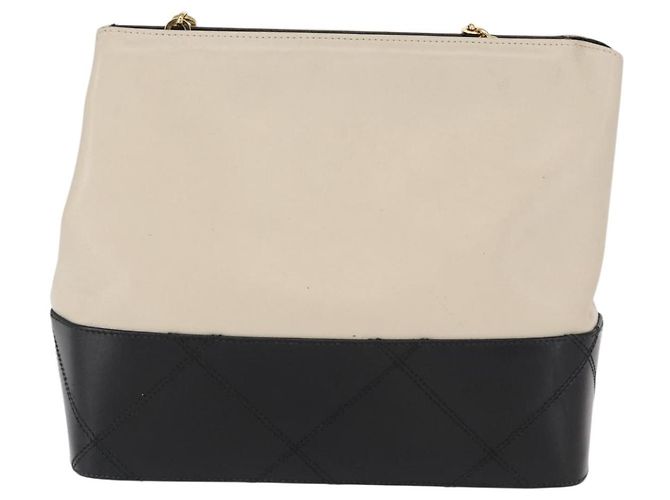 Borsa a spalla a catena Salvatore Ferragamo in pelle bianca nera oro Auth bs31765 Nero Bianco D'oro - vista 2
