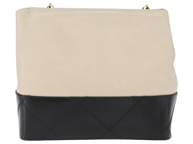 Borsa a spalla a catena Salvatore Ferragamo in pelle bianca nera oro Auth bs31765 Nero Bianco D'oro - vista 3