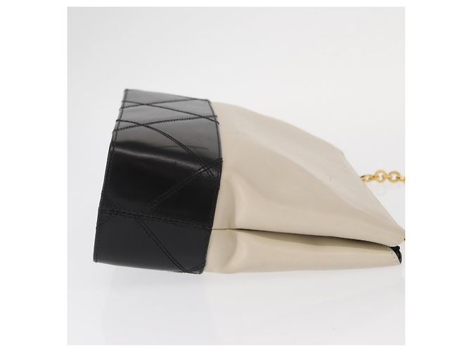 Borsa a spalla a catena Salvatore Ferragamo in pelle bianca nera oro Auth bs31765 Nero Bianco D'oro - vista 4