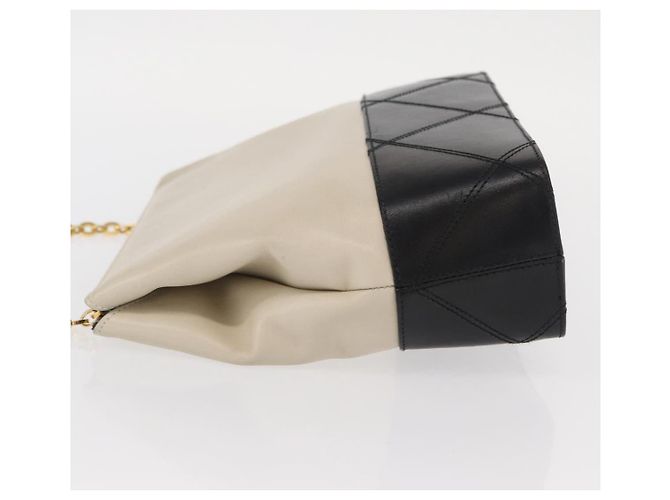 Borsa a spalla a catena Salvatore Ferragamo in pelle bianca nera oro Auth bs31765 Nero Bianco D'oro - vista 5
