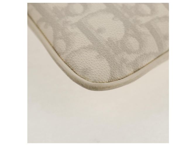 Borsa a Spalla Romantica Trotter Christian Dior PVC Bianco Argento Auth 158881V - vista 13