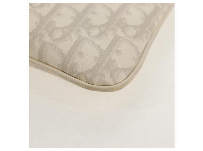 Borsa a Spalla Romantica Trotter Christian Dior PVC Bianco Argento Auth 158881V - vista 14