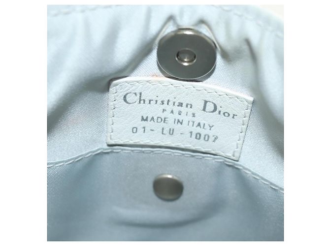 Borsa a Spalla Romantica Trotter Christian Dior PVC Bianco Argento Auth 158881V - vista 18