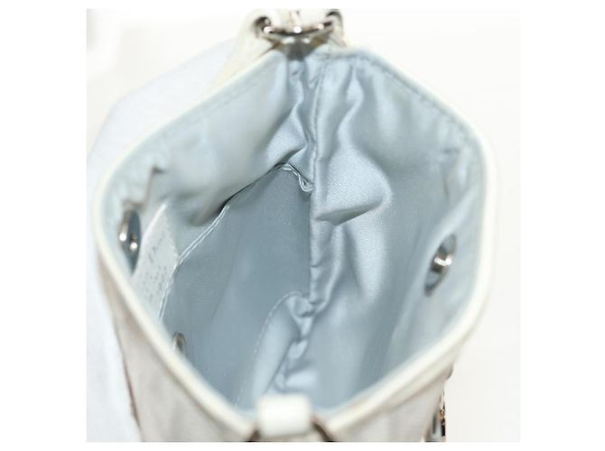 Borsa a Spalla Romantica Trotter Christian Dior PVC Bianco Argento Auth 158881V - vista 21