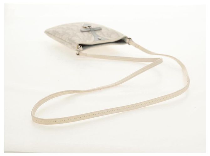 Borsa a Spalla Romantica Trotter Christian Dior PVC Bianco Argento Auth 158881V - vista 9