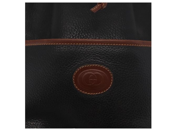 Borsa a Spalla in Pelle Nera e Oro GUCCI 001 904 0791 Auth 160619 Nero D'oro - vista 14
