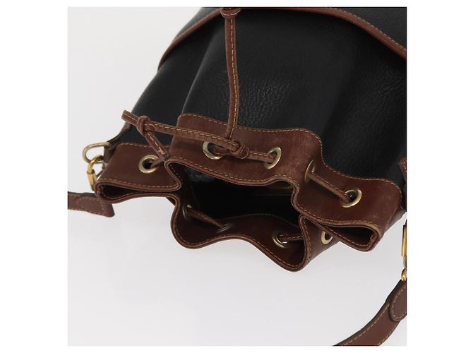 Borsa a Spalla in Pelle Nera e Oro GUCCI 001 904 0791 Auth 160619 Nero D'oro - vista 6