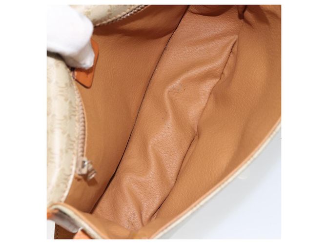 Céline Borsa a Spalla in Tela Macadam CELINE PVC Beige Oro Auth 157310 D'oro - vista 10