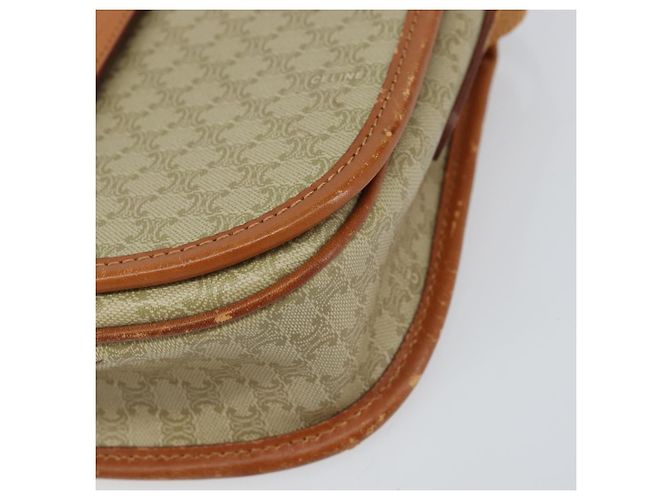 Céline Borsa a Spalla in Tela Macadam CELINE PVC Beige Oro Auth 157310 D'oro - vista 14