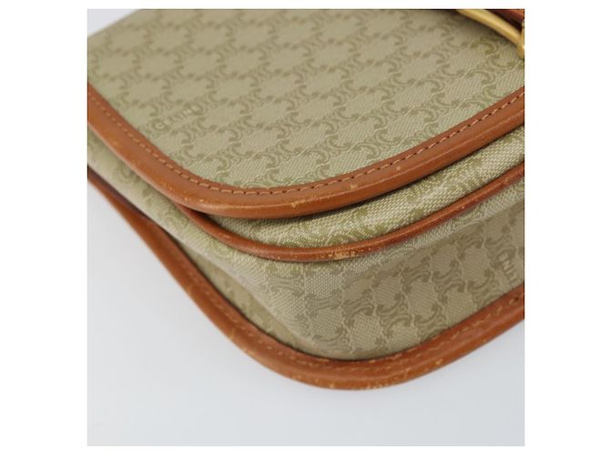 Céline Borsa a Spalla in Tela Macadam CELINE PVC Beige Oro Auth 157310 D'oro - vista 15