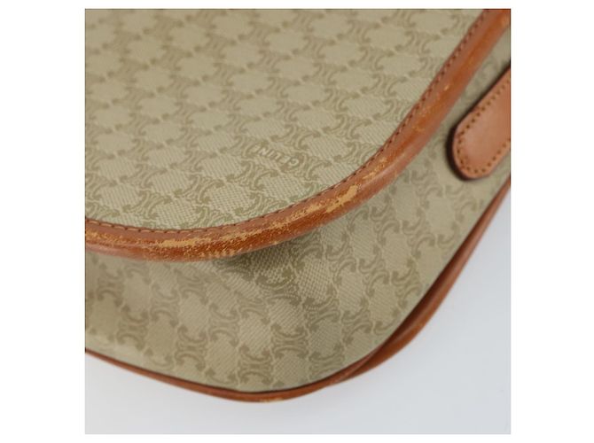 Céline Borsa a Spalla in Tela Macadam CELINE PVC Beige Oro Auth 157310 D'oro - vista 16