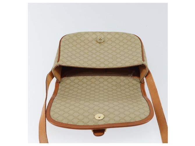 Céline Borsa a Spalla in Tela Macadam CELINE PVC Beige Oro Auth 157310 D'oro - vista 18