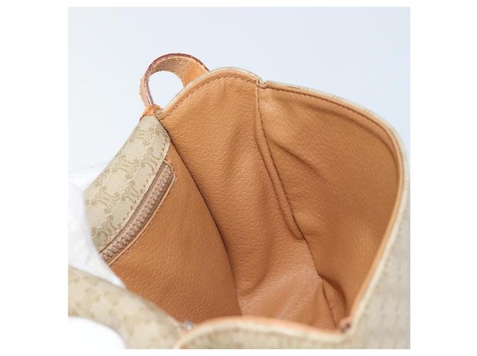Céline Borsa a Spalla in Tela Macadam CELINE PVC Beige Oro Auth 157310 D'oro - vista 20