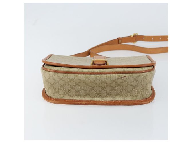 Céline Borsa a Spalla in Tela Macadam CELINE PVC Beige Oro Auth 157310 D'oro - vista 5