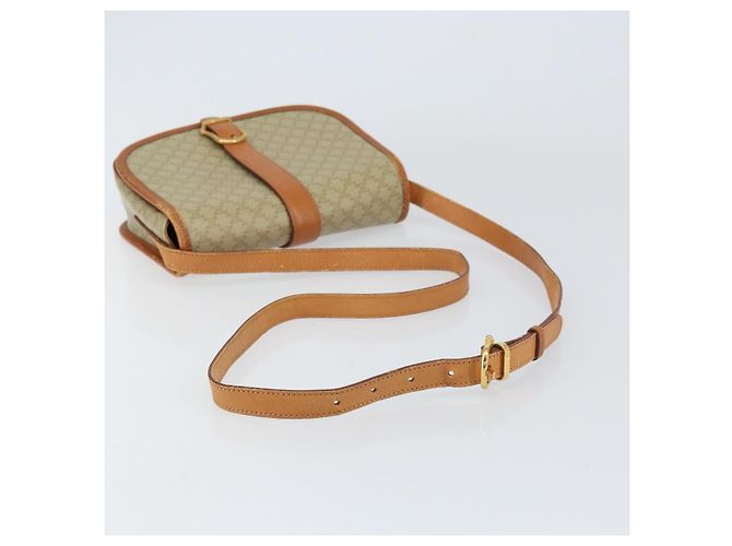 Céline Borsa a Spalla in Tela Macadam CELINE PVC Beige Oro Auth 157310 D'oro - vista 7