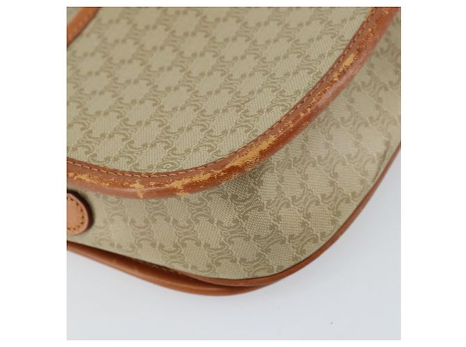 Céline Borsa a Spalla in Tela Macadam CELINE PVC Beige Oro Auth 157310 D'oro - vista 9