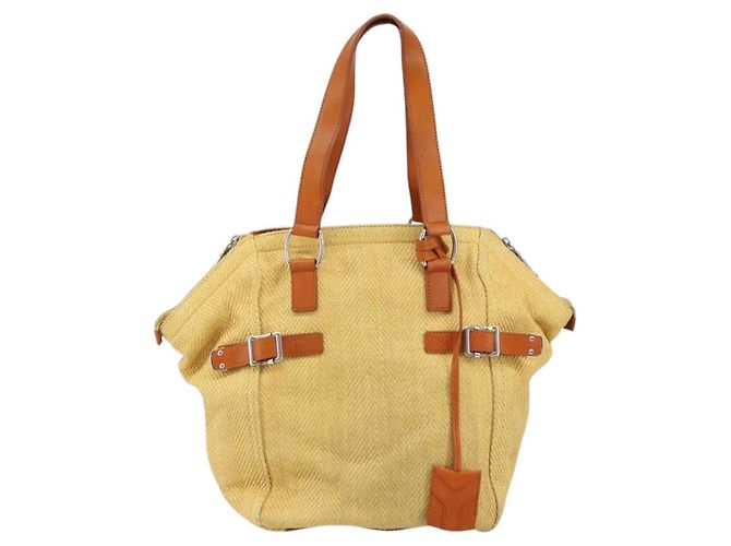 Tote Bag aus Canvas Beige Silber SAINT LAURENT 203820 Auth 160733 - Ansicht 2