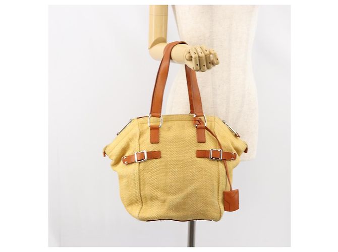 Tote Bag aus Canvas Beige Silber SAINT LAURENT 203820 Auth 160733 - Ansicht 23