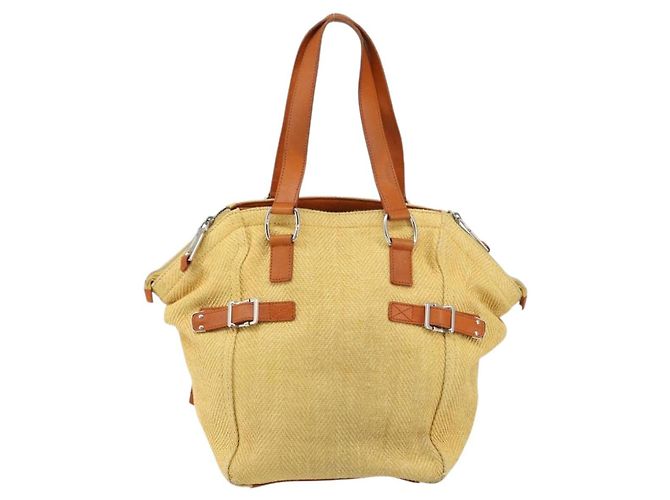 Tote Bag aus Canvas Beige Silber SAINT LAURENT 203820 Auth 160733 - Ansicht 3
