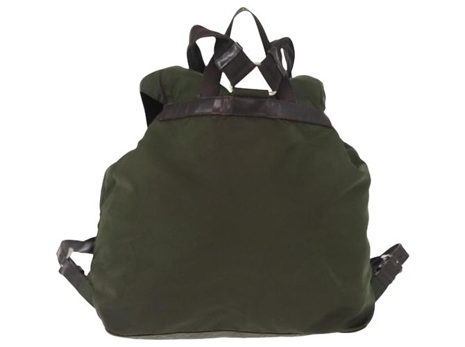 PRADA Backpack Nylon Khaki Silver Auth 147077 Silvery - view 2