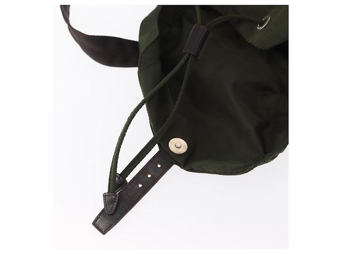 PRADA Backpack Nylon Khaki Silver Auth 147077 Silvery - view 21