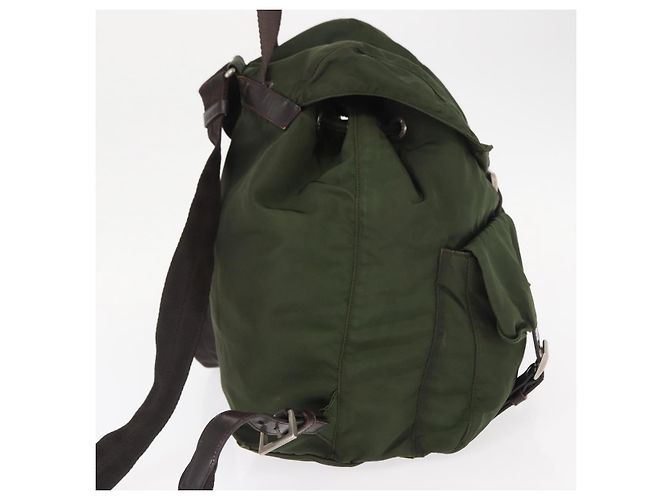 PRADA Backpack Nylon Khaki Silver Auth 147077 Silvery - view 4