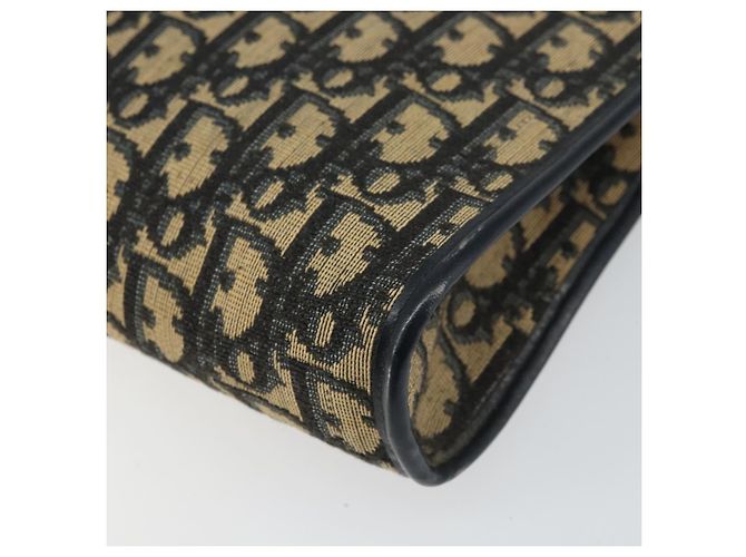 Borsa a Spalla in Tela Trotter Christian Dior Blu Navy Oro Auth BA9130 D'oro - vista 10
