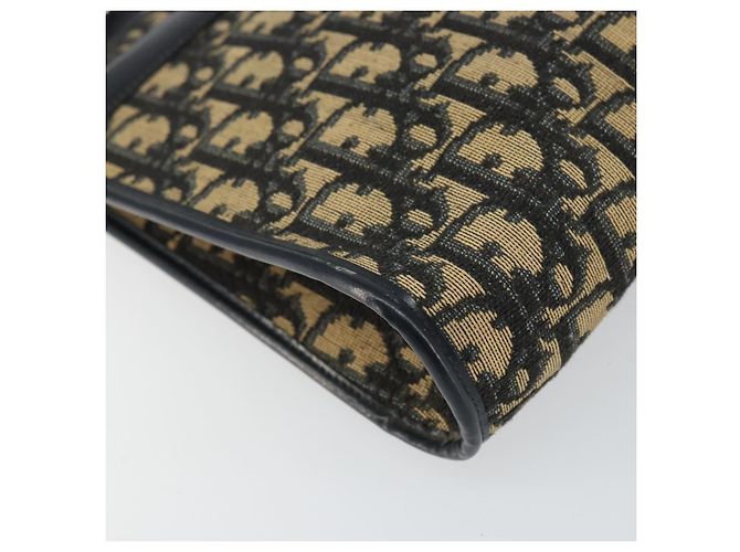 Borsa a Spalla in Tela Trotter Christian Dior Blu Navy Oro Auth BA9130 D'oro - vista 11