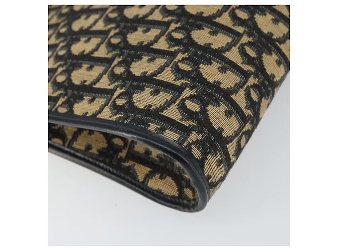 Borsa a Spalla in Tela Trotter Christian Dior Blu Navy Oro Auth BA9130 D'oro - vista 13