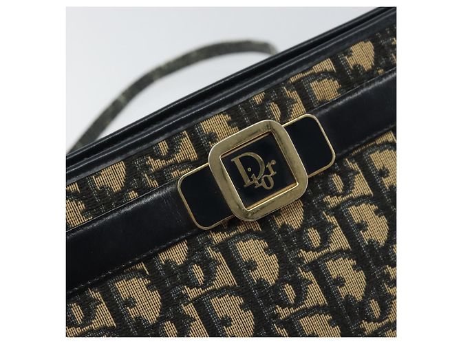 Borsa a Spalla in Tela Trotter Christian Dior Blu Navy Oro Auth BA9130 D'oro - vista 14