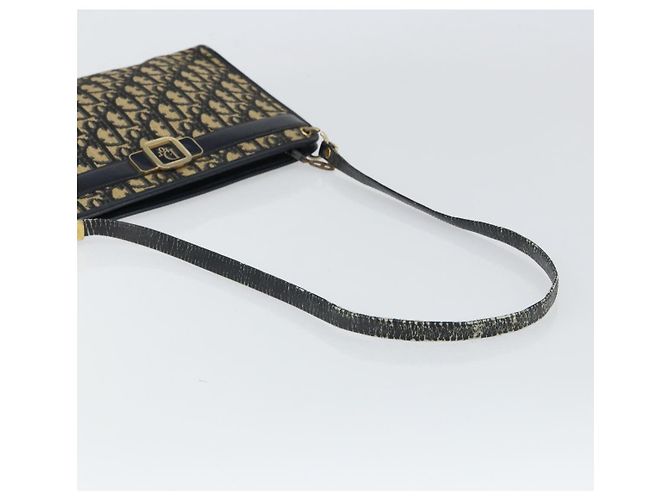 Borsa a Spalla in Tela Trotter Christian Dior Blu Navy Oro Auth BA9130 D'oro - vista 7