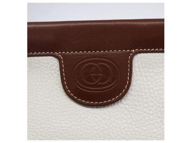 Borsa a Spalla GG Supreme in Pelle Bianca e Argento di GUCCI 87 007 5553 Auth bs31885 Bianco - vista 14