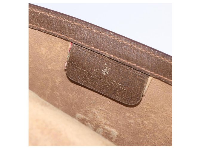 GUCCI GG Supreme Web Sherry Line Clutch Bag PVC Beige Oro 89 01 006 Auth BA9104 - vista 15