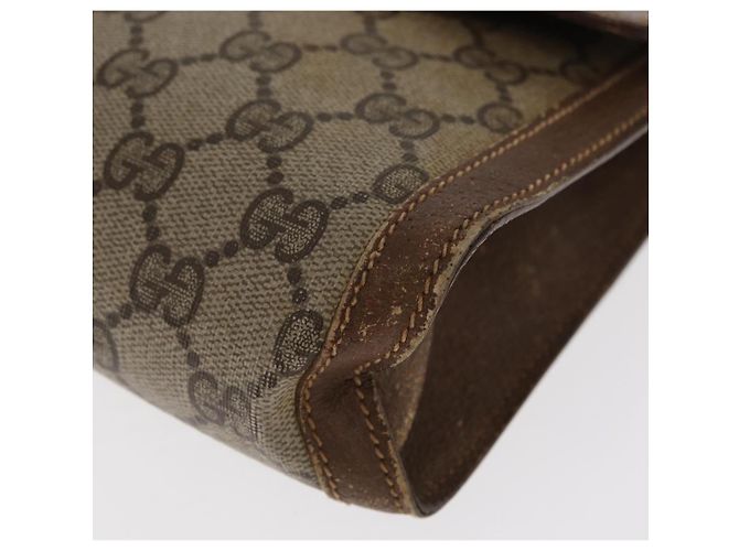 GUCCI GG Supreme Web Sherry Line Clutch Bag PVC Beige Oro 89 01 006 Auth BA9104 - vista 9