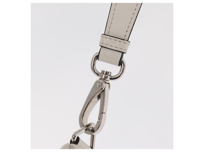 PRADA Borsa Clutch in Pelle Argento Bianca Auth 159445V Bianco - vista 8