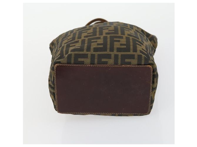 Conjunto de 2 bolsas de mão em lona Zucca FENDI Preto Marrom Auth ar13914 - vista 15