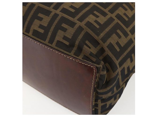 FENDI Zucca Canvas Tote Bag Schwarz Braun Auth am10121 - Ansicht 15