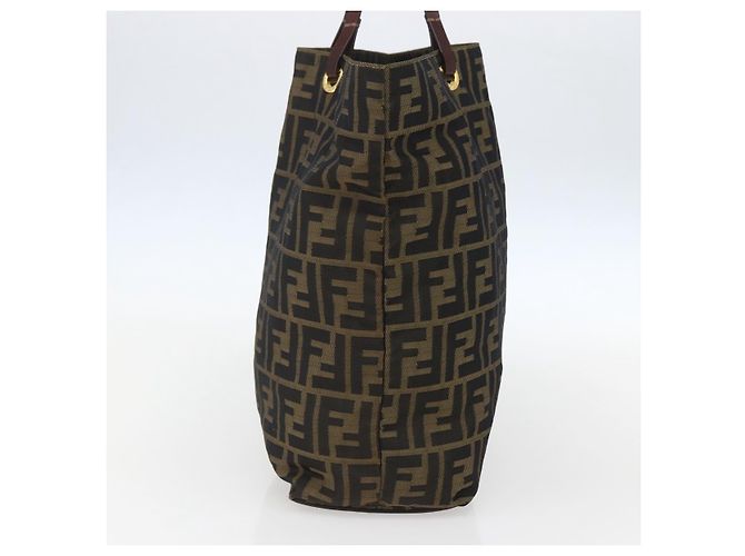 FENDI Zucca Canvas Tote Bag Schwarz Braun Auth am10121 - Ansicht 3